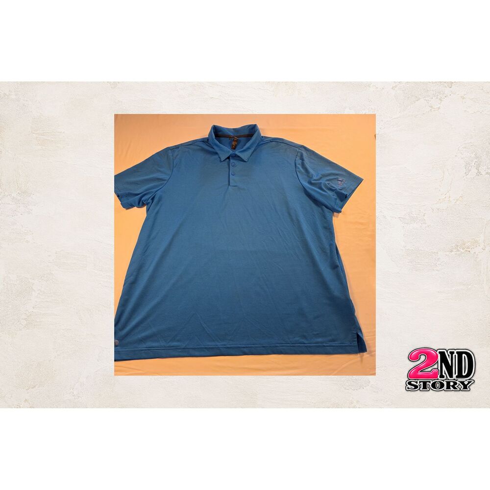 adidas Golf Men's Blue Textured Short Sleeve Polo Shirt 2XL